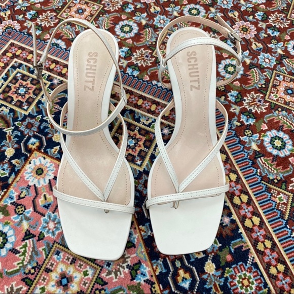 Schutz White Aurora Strappy High Heel Sandals - Picture 4 of 11
